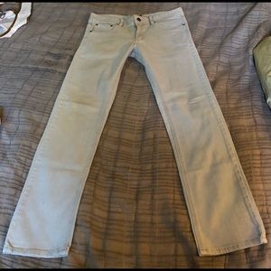 Bershka Denim Jeans Womens Sz 10 light blue/grey Heavy Denim Pants Stylish NM